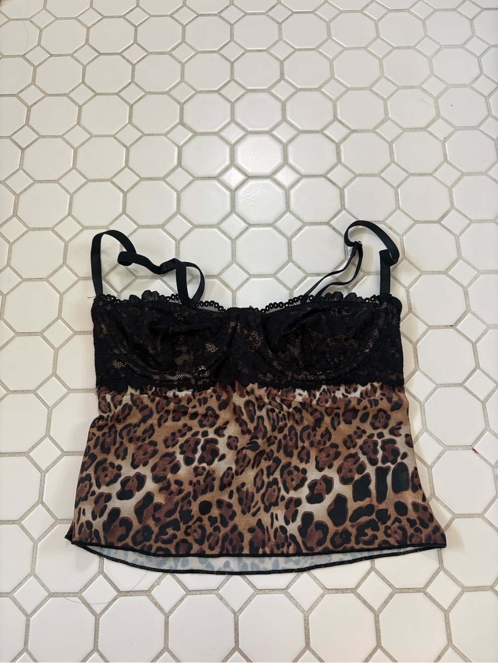 Black Lace Leopard Top